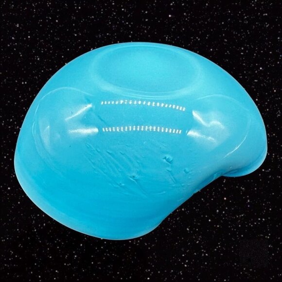 Murano Mid Century Art Glass Bowl Ashtray Blue Gold Aventurine Glitter 5”W 2”T - Picture 7 of 12